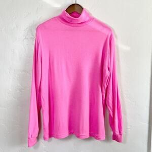 Vintage 80s Medalist Size Large Turtleneck - Hot Pink Color Changing Heat Purple